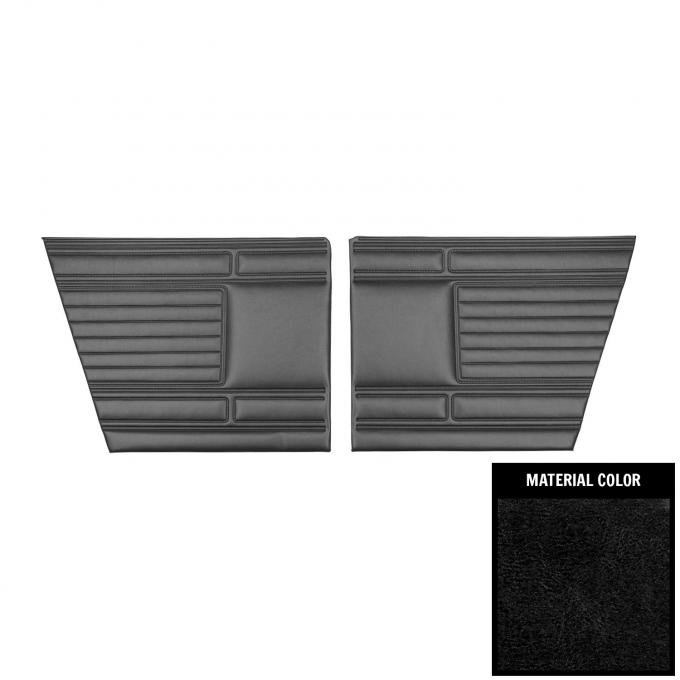 PUI Interiors 1969 Plymouth Barracuda Standard Fastback Black Rear Door Panels 69KDB10F