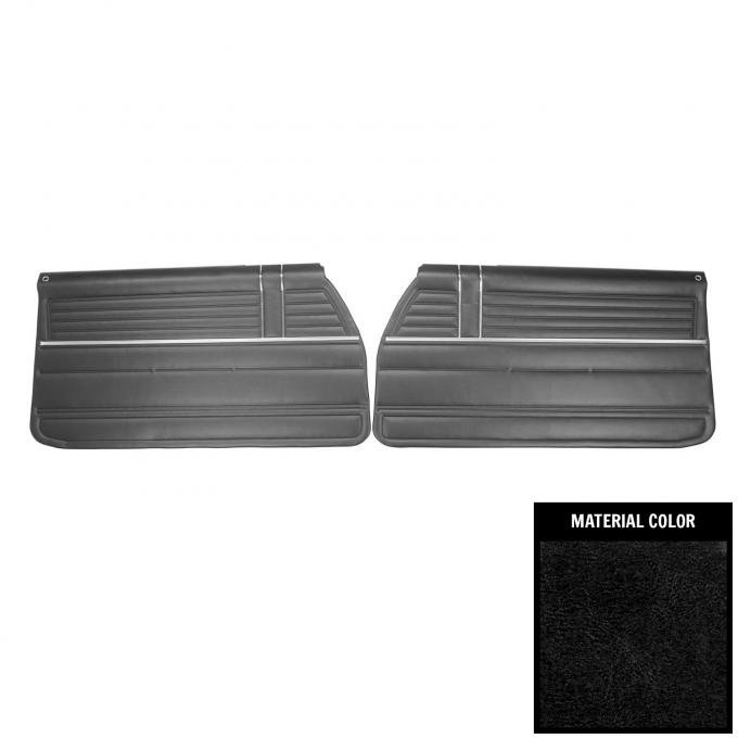 PUI Interiors 1968 Chevrolet Chevelle Pre-Assembled Black Front Door Panels PD310