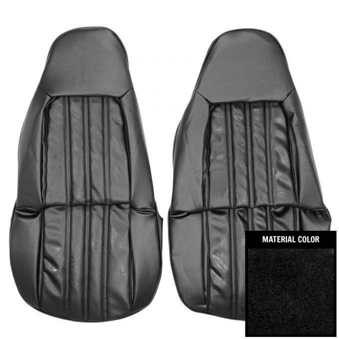 PUI Interiors 1974-1975 Chevrolet Malibu/Laguna Black Front Swivel Bucket Seat Covers 74AS10U