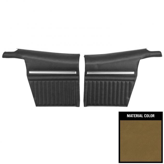 PUI Interiors 1969 Pontiac Firebird Convertible Standard Pre-Assembled Mustard Gold Rear Door Panels PD606-1V