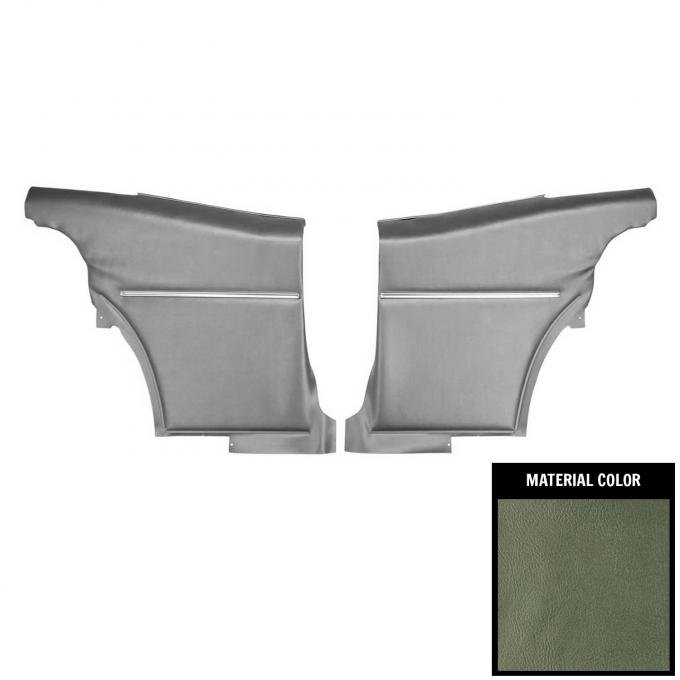 PUI Interiors 1968 Chevrolet Camaro Hardtop Deluxe Pre-Assembled Aqua Rear Door Panels 68DD02C-P