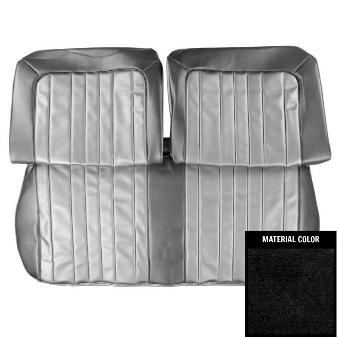 PUI Interiors 1965 Pontiac Catalina Black Split Front Bench Seat Cover 65PSL10B