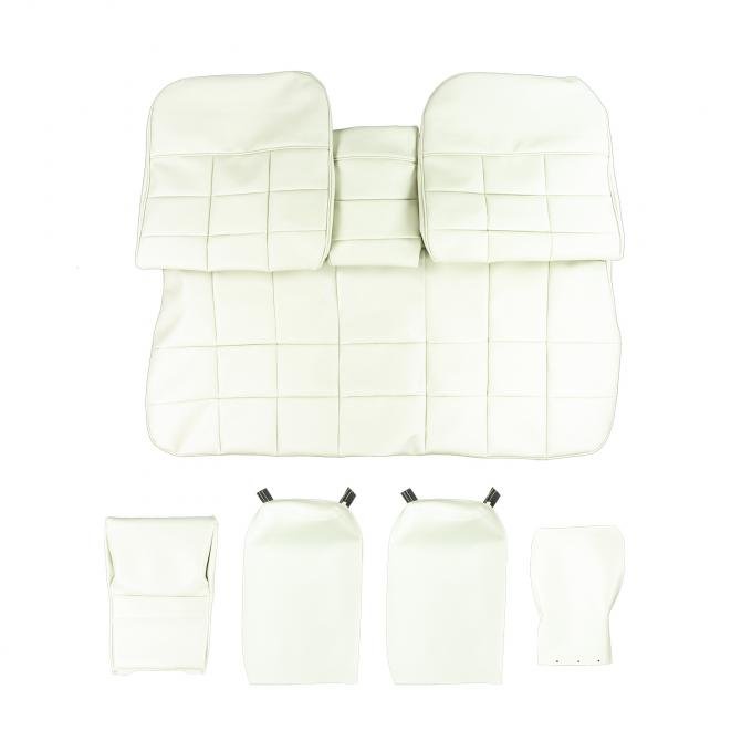 PUI Interiors 1963 Cadillac Deville White/Black Front Bench Seat W/Arm Rest Seat Cover 63QSD38B1