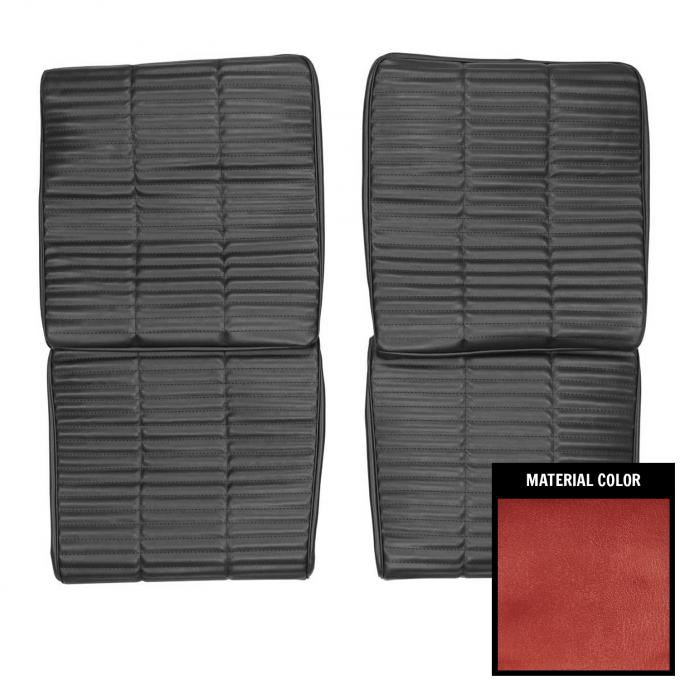 PUI Interiors 1966 Dodge Charger Hardtop Rear Metallic Red Bucket Seat Covers 66KSA710RUC