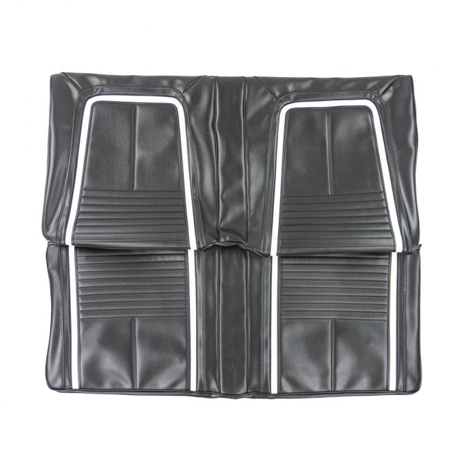 PUI Interiors 1967 Chevrolet Camaro Deluxe Black & White Stationary Rear Bench Seat Cover 67DS10C