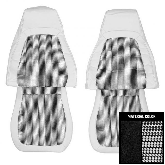 PUI Interiors 1993-02 Camaro Deluxe Black W/Houndstooth Inserts Front Bucket Seat Covers 93FSPO10U