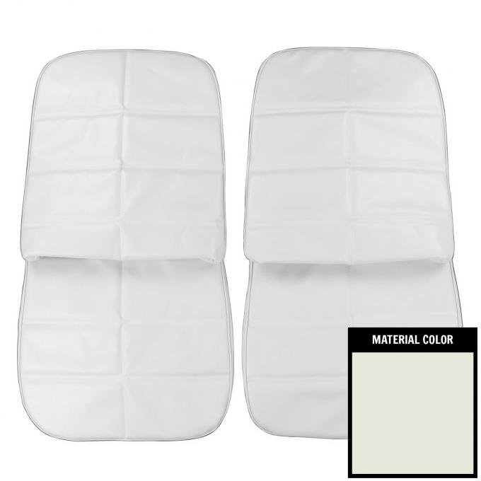PUI Interiors 1972 Pontiac Grand Prix White Front Bucket Seat Covers 72PS37U