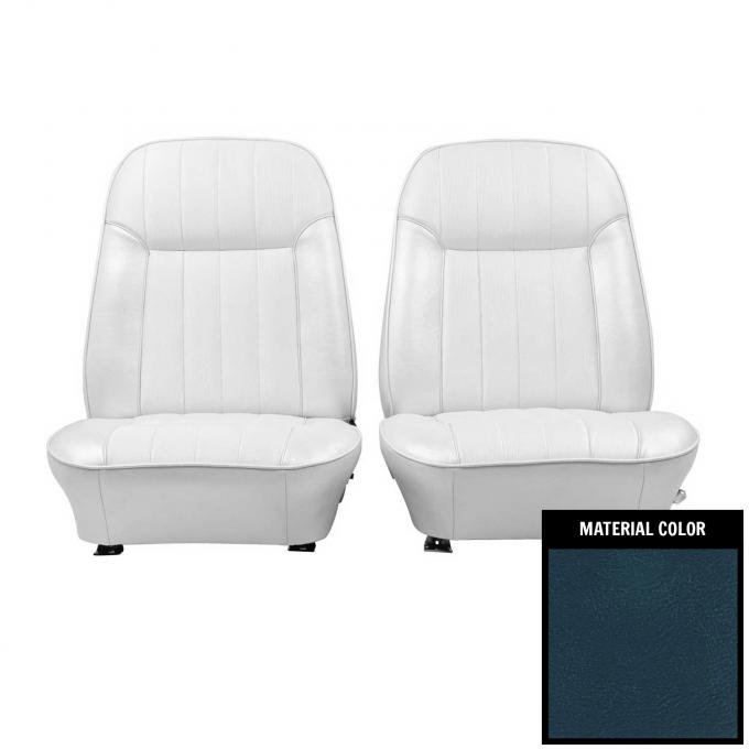 PUI Interiors 1969 Pontiac Firebird Deluxe Dark Blue Front Bucket Seat Covers 69HS16US