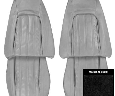 PUI Interiors 1976 Pontiac Firebird Deluxe Black Front Bucket Seat Covers 76HS10U
