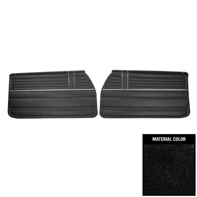 PUI Interiors 1968 Chevrolet El Camino Pre-Assembled Black Front Door Panels PDE310