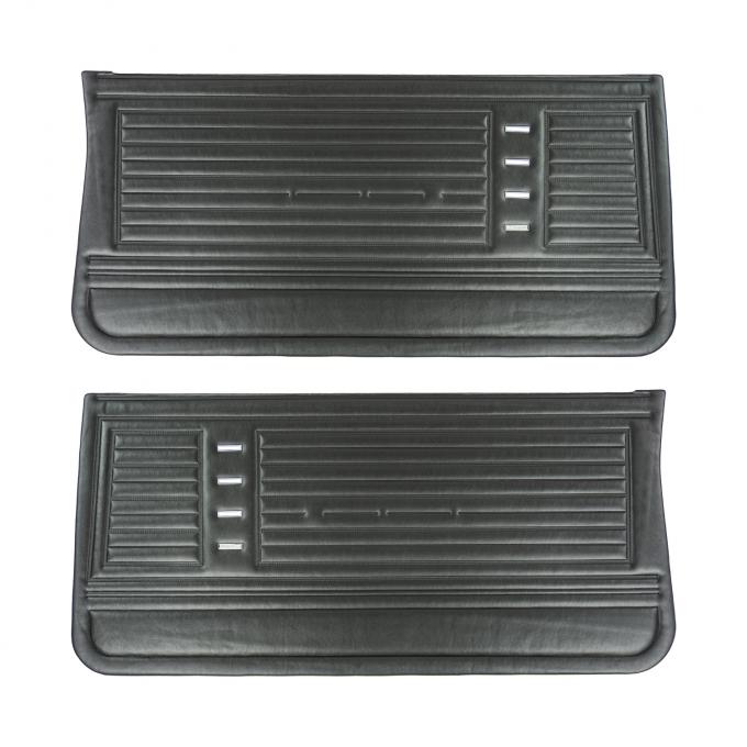 PUI Interiors 1967 Chevrolet Chevelle Pre-Assembled Black Front Door Panels PD230