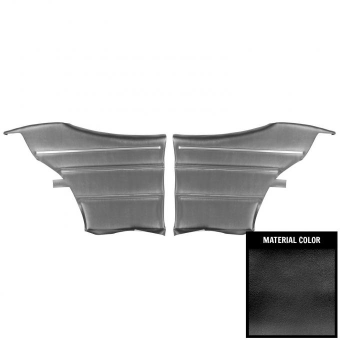 PUI Interiors 1969 Pontiac GTO/LeMans Hardtop Pre-Assembled Black Rear Door Panels PD450C