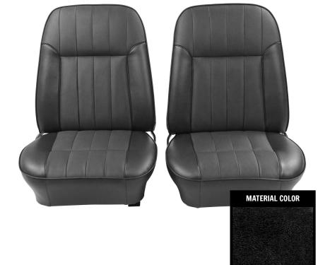 PUI Interiors 1968-1969 Pontiac Firebird Deluxe Black Front Bucket Seat Covers 68HS10US