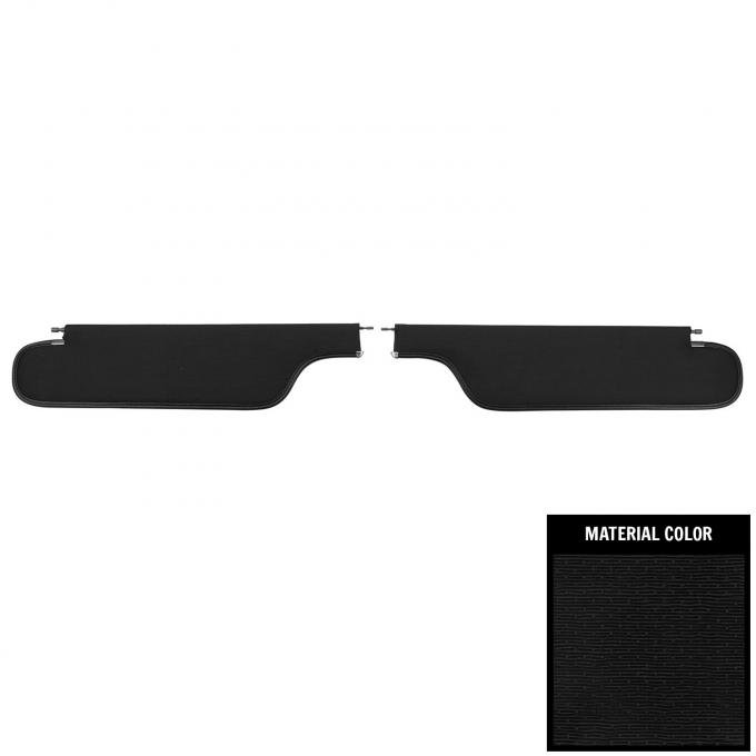 PUI Interiors 1967 Chevrolet Camaro/Pontiac Firebird Hardtop Black Surrey Sun Visors SV7100SC