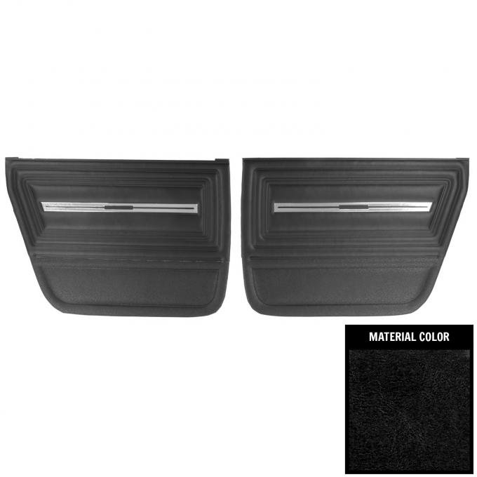 PUI Interiors 1966 Chevrolet Chevelle 4 Door Sedan/Wagon Black Rear Door Panels 66AD4D10S