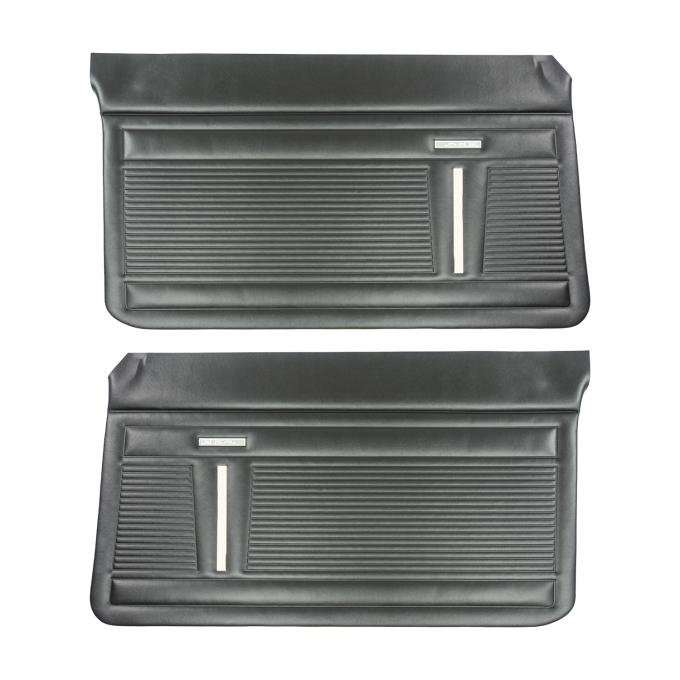 PUI Interiors 1969-1970 Chevrolet Nova Custom Standard Black Front Door Panels D340