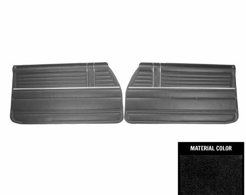 PUI Interiors 1968 Chevrolet Chevelle Pre-Assembled Black Front Door Panels PD310