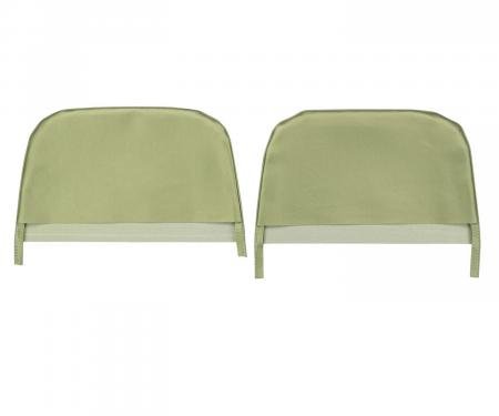 PUI Interiors 1969 Chevrolet Camaro Light Green Bucket Seat Head Rest Covers 67FH23U