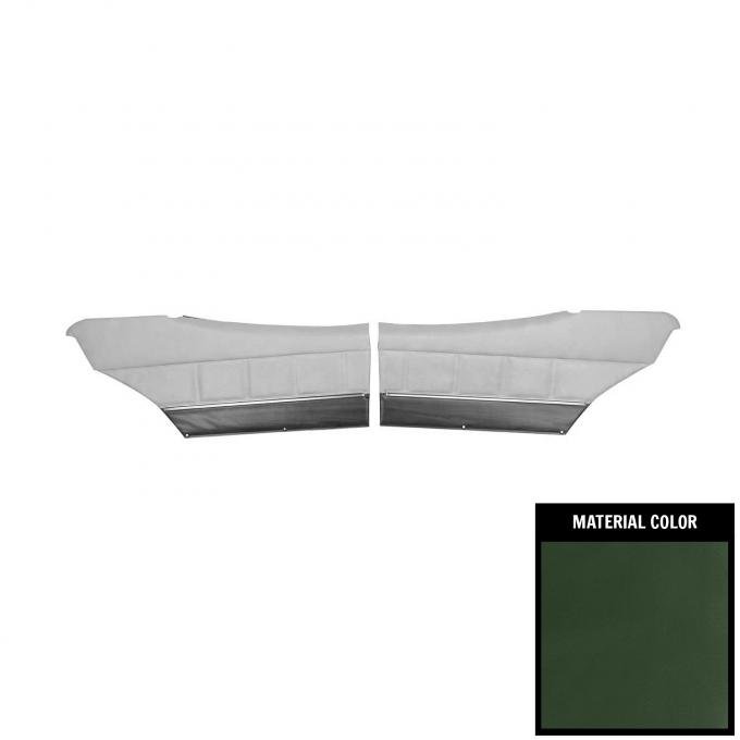 PUI Interiors 1972 Skylark/350/Custom/GS Hardtop Pre-Assembled Dark Green Rear Door Panels 72UDW25C-P