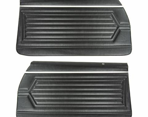 PUI Interiors 1971-1972 Buick Skylark/GS Standard Pre-Assembled Black Front Door Panels 71UDS10-P