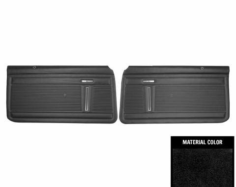 PUI Interiors 1971-1972 Nova 2-Door Sedan Standard Pre-Assembled Black Front Door Panels PD350