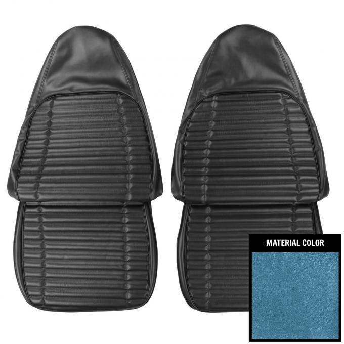 PUI Interiors 1971 Plymouth Roadrunner/Satellite/GTX Bright Blue Front Bucket Seat Covers 71KSR723U