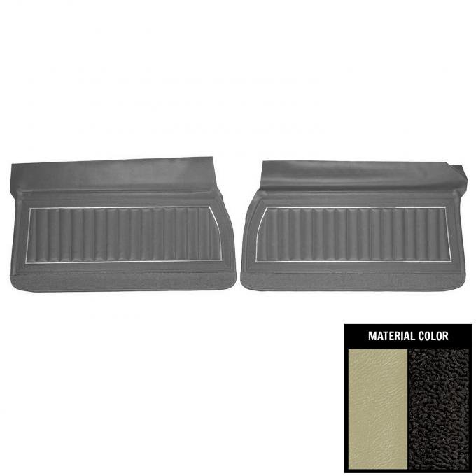 PUI Interiors 1969 Buick Skylark Custom/GS350/GS400 Standard Parchment/Black Front Door Panels 69UD27