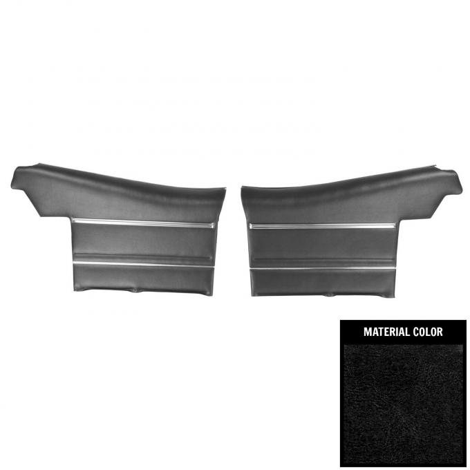 PUI Interiors 1969 Pontiac GTO/LeMans Convertible Pre-Assembled Black Rear Door Panels PD450V
