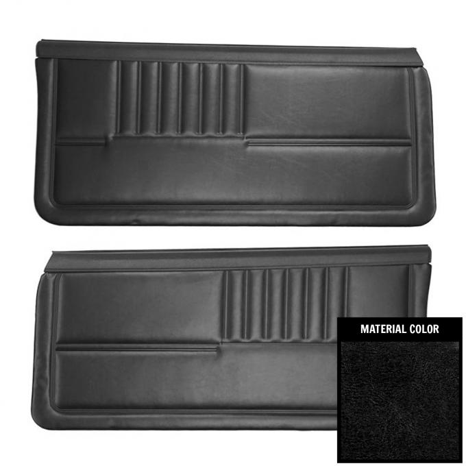 PUI Interiors 1982-1985 Chevrolet Camaro Standard Pre-Assembled Black Front Door Panels 82FD70-PB