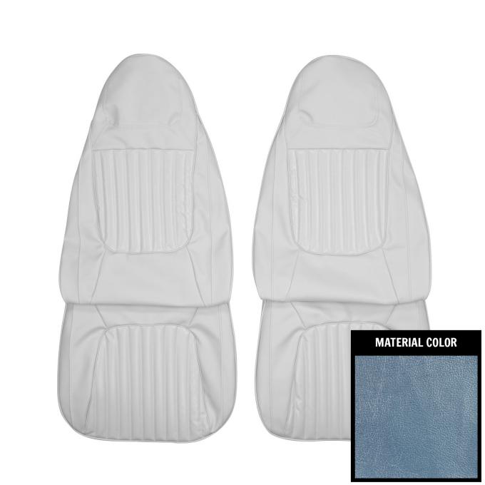 PUI Interiors 1971 Dodge Challenger Deluxe Bright Blue Front Bucket Seat Covers 71KSE723U