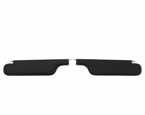 PUI Interiors 1968 Chevrolet Camaro/Pontiac Firebird Hardtop Black Ribbed Sun Visors SV7100RC