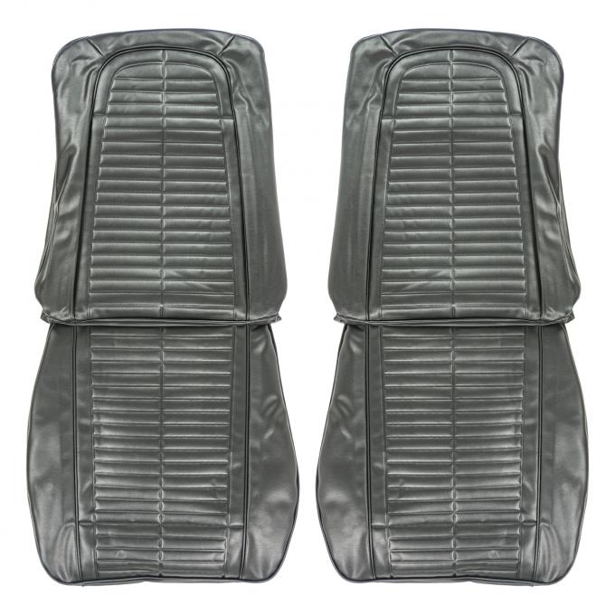 PUI Interiors 1967-68 Pontiac Firebird Black Front Bucket Seat Covers 67ES10U