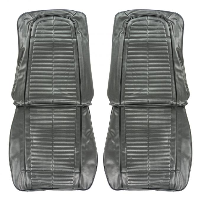 PUI Interiors 1967-68 Pontiac Firebird Black Front Bucket Seat Covers 67ES10U