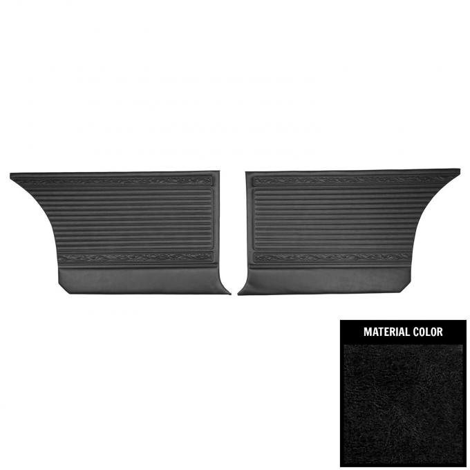 PUI Interiors 1966 Plymouth Satellite Hardtop Black Rear Door Panels 66KDR10C