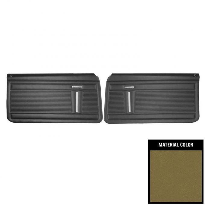 PUI Interiors 1968 Nova 2-Door Sedan Standard Pre-Assembled Ivy Gold Front Door Panels PD362