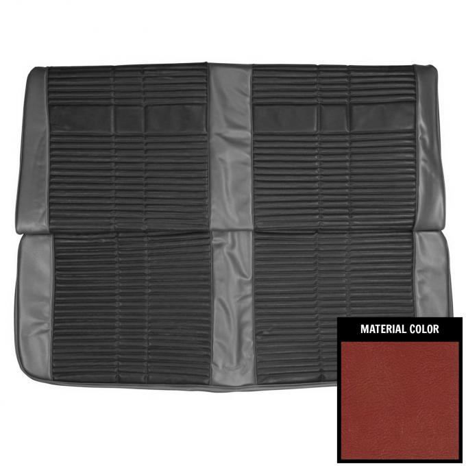 PUI Interiors 1968 Plymouth Roadrunner/Satellite Hardtop Custom Black Rear Bench Seat Cover 68KSRD720C