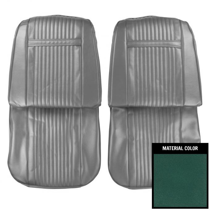 PUI Interiors 1966 Pontiac Grand Prix Dark Aqua Front Bucket Seat Covers 66PS04U