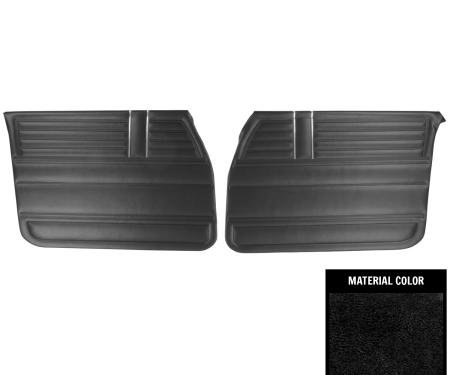 PUI Interiors 1968 Chevrolet Concours Estate/Malibu 4-Door Sedan/Wagon Black Front Door Panels 68AD4D10