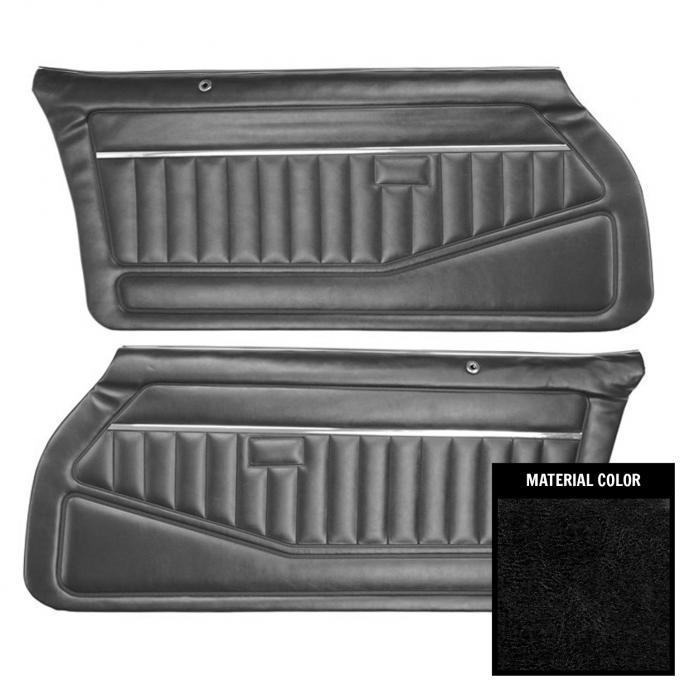 PUI Interiors 1978-79 Camaro/1978-81 Firebird Standard Pre-Assembled Black Front Door Panels 78FD70-P