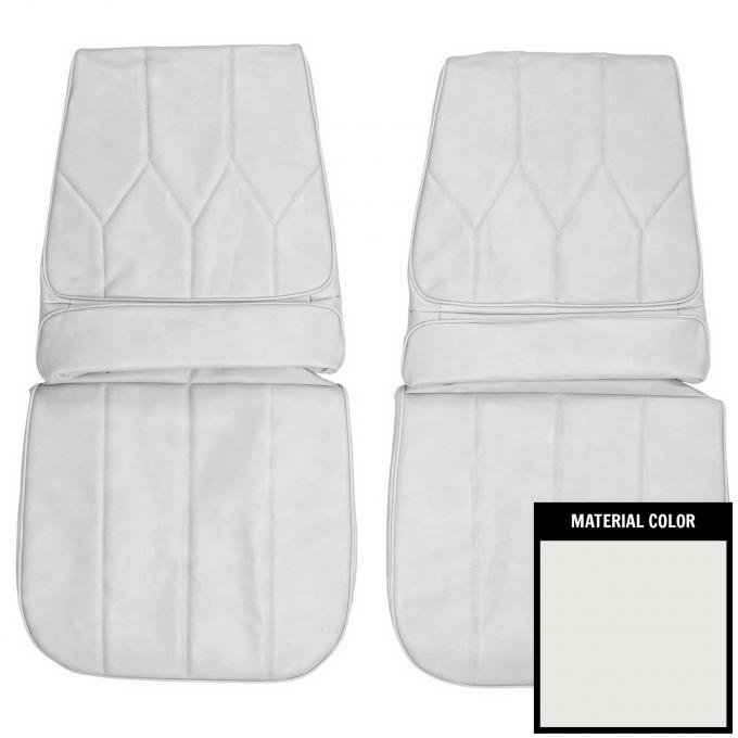 PUI Interiors 1971-1972 Buick Riviera White Front Bucket Seat Covers 71USR37U
