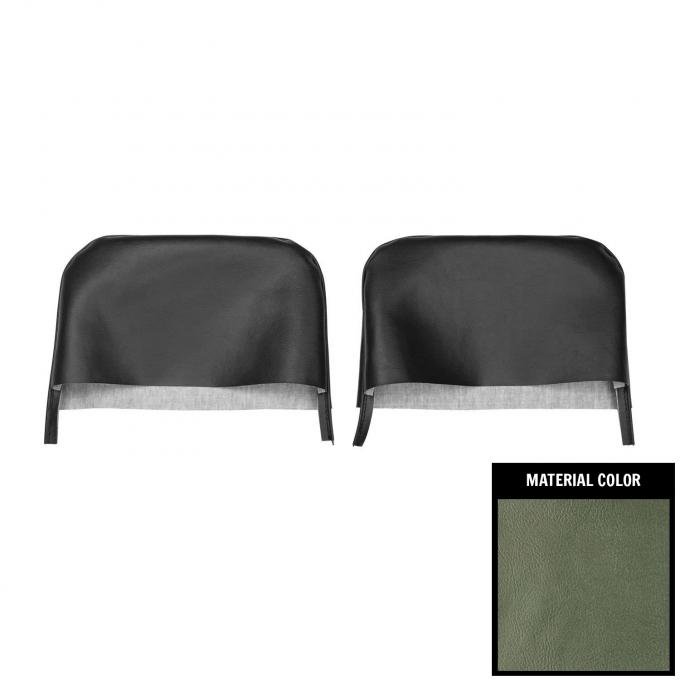 PUI Interiors 1967 Chevrolet Camaro Aqua Bucket Seat Head Rest Covers 67FH02U