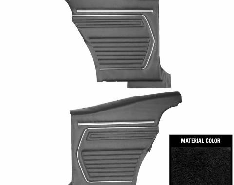 PUI Interiors 1969 Chevrolet Camaro Hardtop Standard Pre-Assembled Black Rear Door Panels PD220C