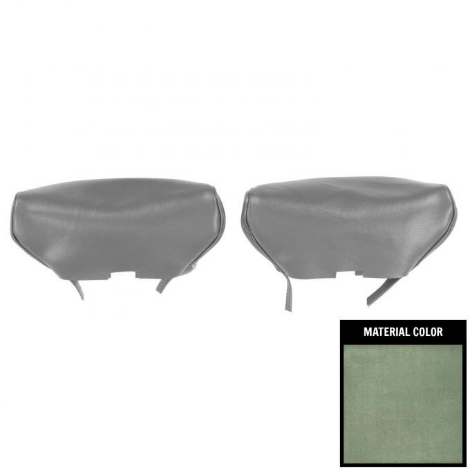 PUI Interiors 1970 Camaro/Firebird Dark Metallic Green Bucket Seat Head Rest Covers 70FH24U