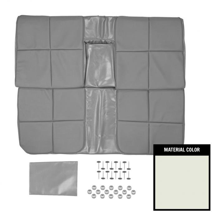 PUI Interiors 1967 Cadillac Deville Hardtop White Rear Bench Seat W/Arm Rest Seat Cover 67QSD37C1
