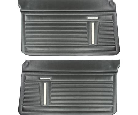 PUI Interiors 1969-1970 Chevrolet Nova Custom Standard Black Front Door Panels D340