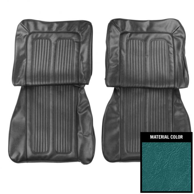 PUI Interiors 1964 Pontiac Grand Prix Dark Aqua Front Bucket Seat Covers 64PS52U