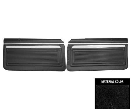 PUI Interiors 1969 Chevrolet Nova/SS/Custom 2-Door Sedan Pre-Assembled Black Front Door Panels PD330