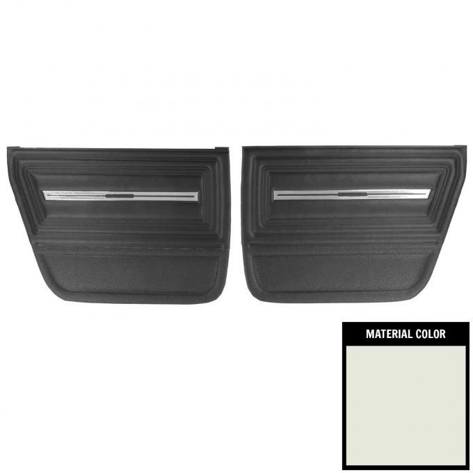 PUI Interiors 1966 Chevrolet Chevelle 4 Door Sedan/Wagon White/Black Rear Door Panels 66AD4D37S