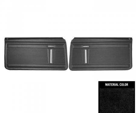 PUI Interiors 1968 Nova 2-Door Sedan Standard Pre-Assembled Black Front Door Panels PD360