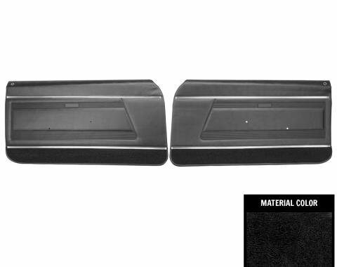 PUI Interiors 1968 Pontiac Firebird Standard Pre-Assembled Black Front Door Panels PD620